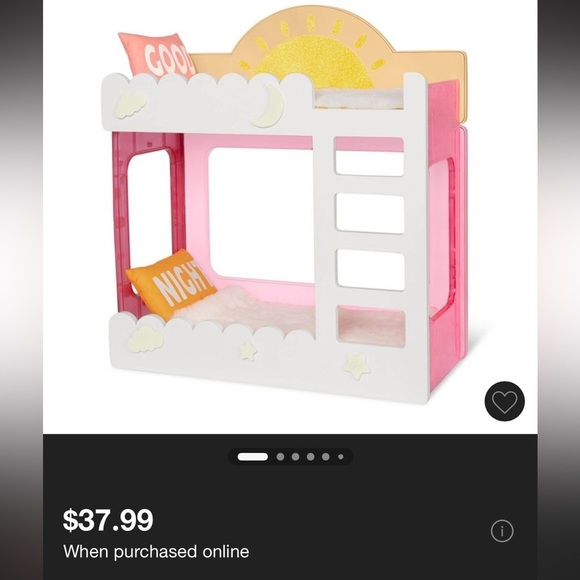 Glitter Girl Comfy Clouds Bunk Bed Bedroom Furniture Set 14″ Dolls - Picture 2 of 7